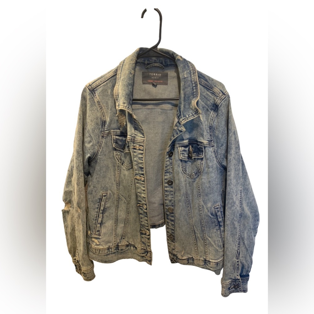 TORRID distressed jean jacket